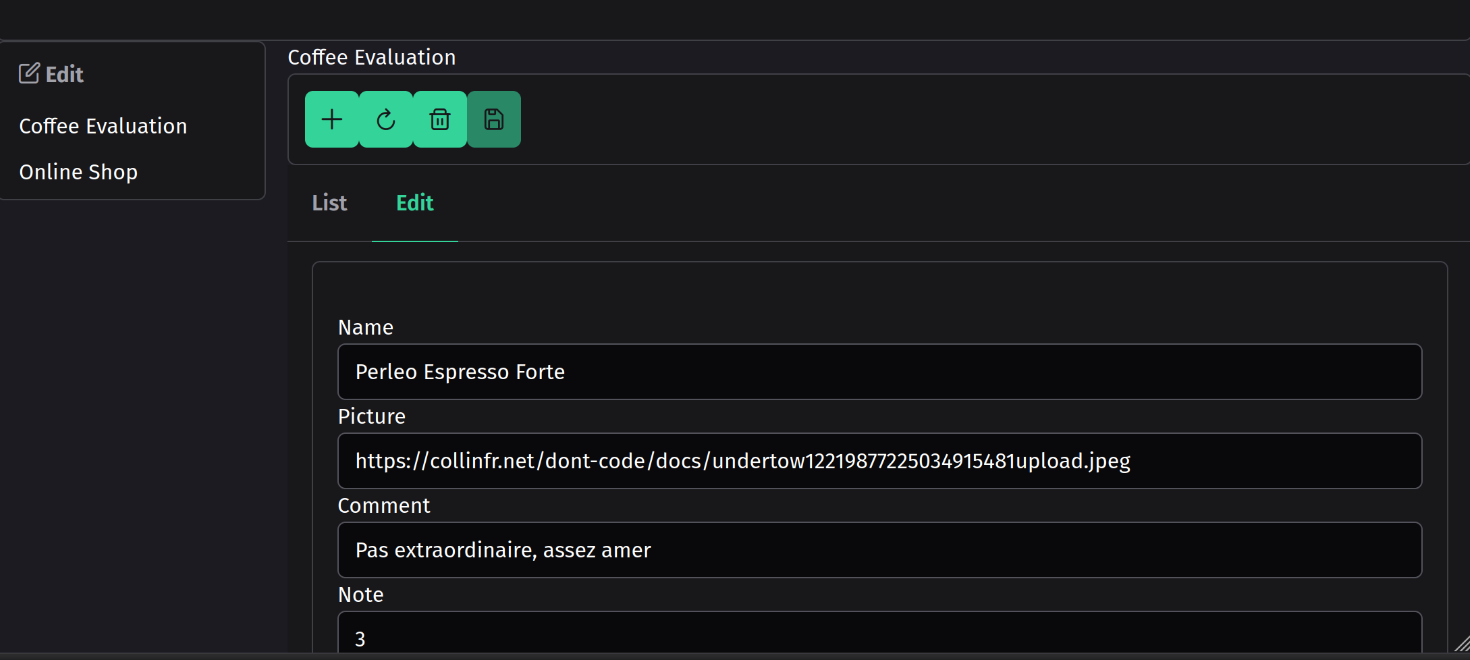Edit object screenshot